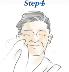 Step4：タオルで拭いている
